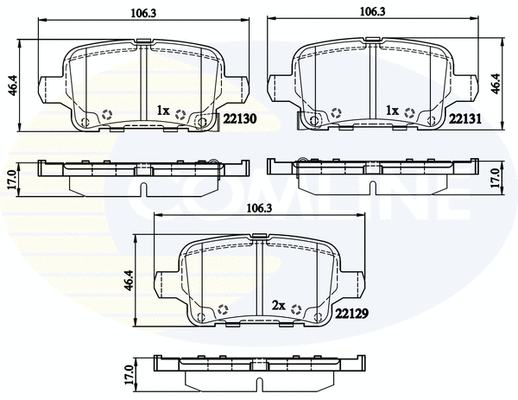 Diskinių stabdžių trinkelių rinkinys COMLINE CBP32307