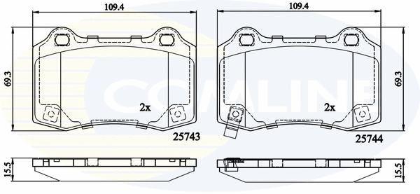 Diskinių stabdžių trinkelių rinkinys COMLINE CBP32308