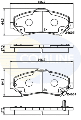 Diskinių stabdžių trinkelių rinkinys COMLINE CBP36066