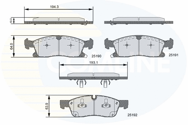 Diskinių stabdžių trinkelių rinkinys COMLINE CBP36096