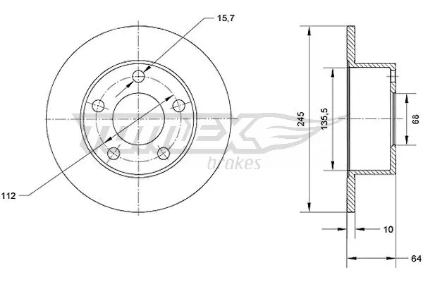 Stabdžių diskas TOMEX Brakes TX 70-02