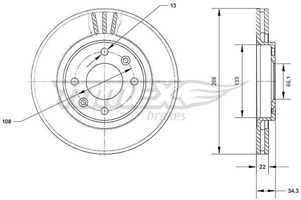 Stabdžių diskas TOMEX Brakes TX 70-05