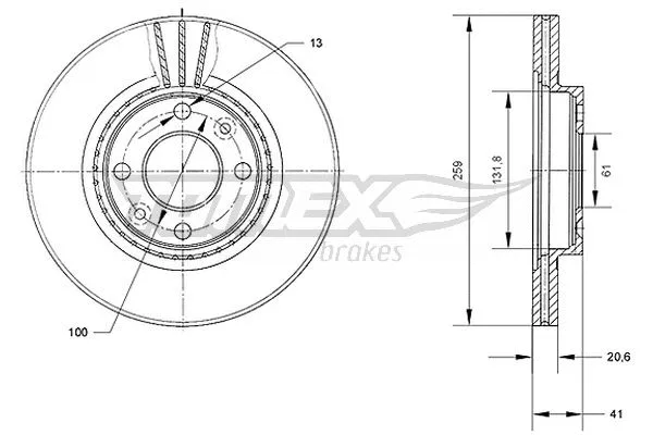 Stabdžių diskas TOMEX Brakes TX 70-10