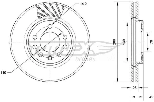 Stabdžių diskas TOMEX Brakes TX 70-11