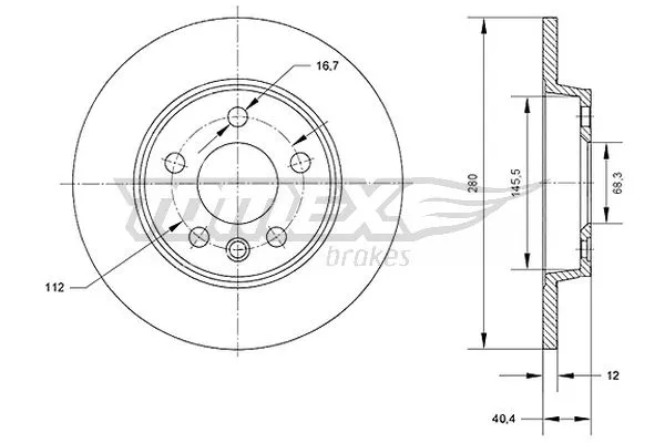 Stabdžių diskas TOMEX Brakes TX 70-26