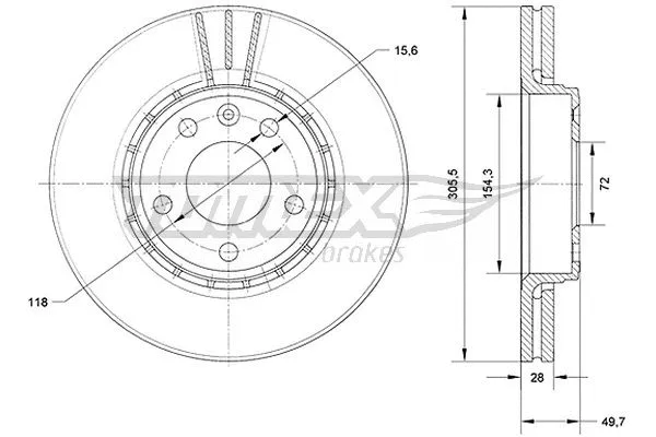 Stabdžių diskas TOMEX Brakes TX 70-27