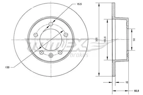 Stabdžių diskas TOMEX Brakes TX 70-37