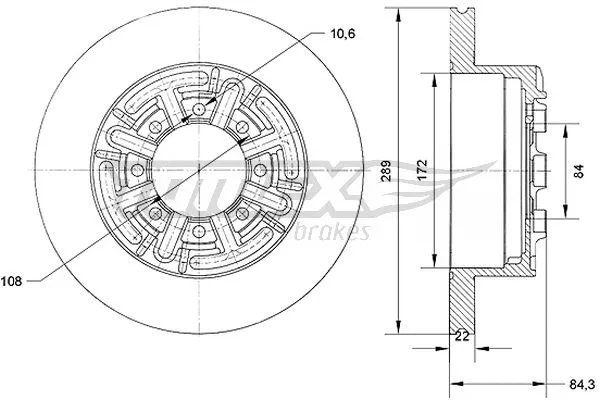 Stabdžių diskas TOMEX Brakes TX 70-48