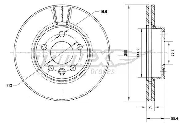Stabdžių diskas TOMEX Brakes TX 70-54