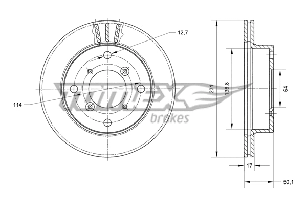 Stabdžių diskas TOMEX Brakes TX 70-59
