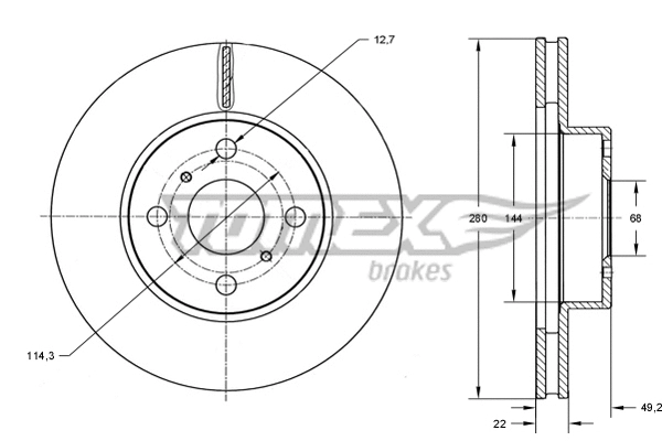 Stabdžių diskas TOMEX Brakes TX 70-72