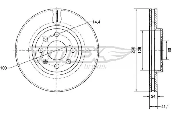 Stabdžių diskas TOMEX Brakes TX 70-73