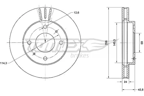 Stabdžių diskas TOMEX Brakes TX 70-74