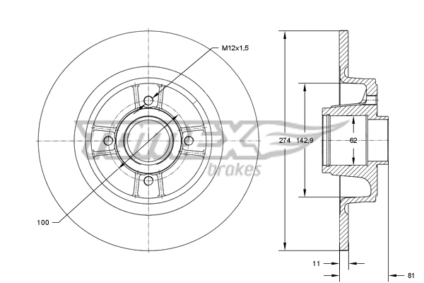 Stabdžių diskas TOMEX Brakes TX 70-801
