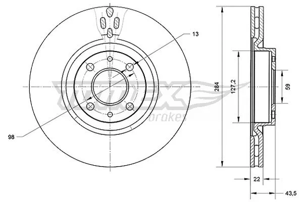 Stabdžių diskas TOMEX Brakes TX 70-83