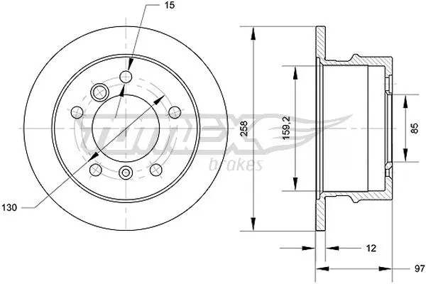 Stabdžių diskas TOMEX Brakes TX 70-90