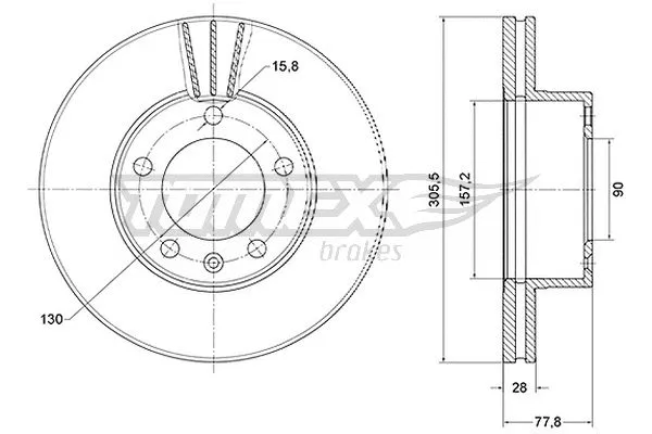 Stabdžių diskas TOMEX Brakes TX 70-91