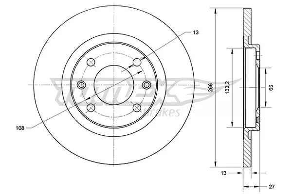 Stabdžių diskas TOMEX Brakes TX 70-94