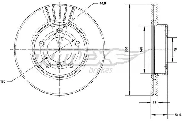 Stabdžių diskas TOMEX Brakes TX 71-02