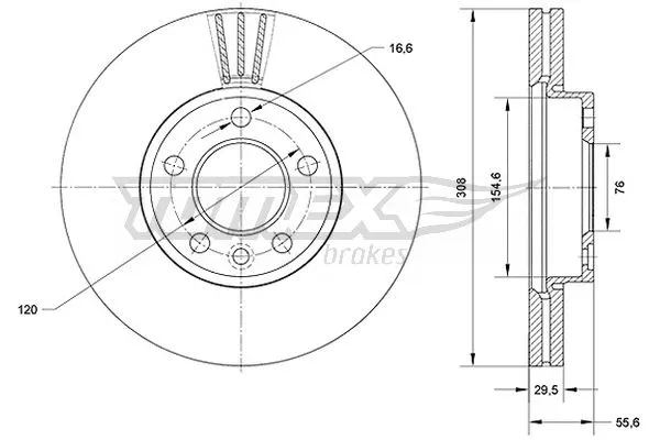 Stabdžių diskas TOMEX Brakes TX 71-04