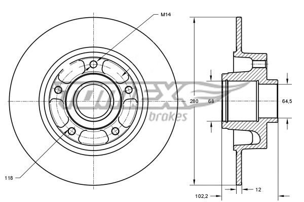 Stabdžių diskas TOMEX Brakes TX 71-141