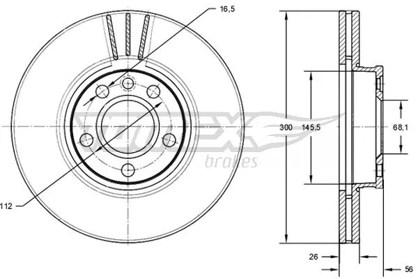 Stabdžių diskas TOMEX Brakes TX 71-33