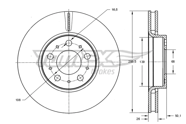 Stabdžių diskas TOMEX Brakes TX 71-43