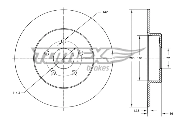 Stabdžių diskas TOMEX Brakes TX 71-46