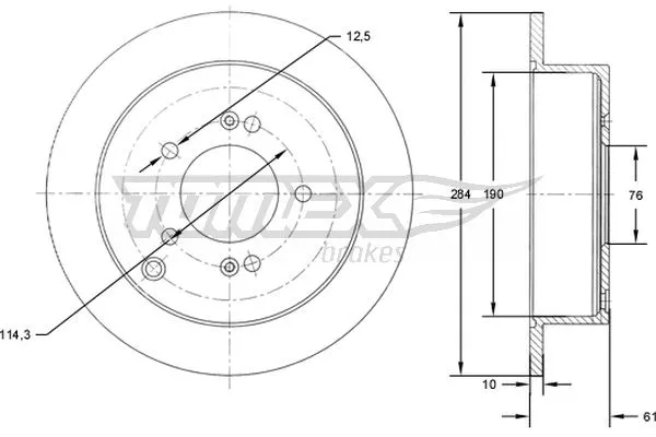 Stabdžių diskas TOMEX Brakes TX 71-49