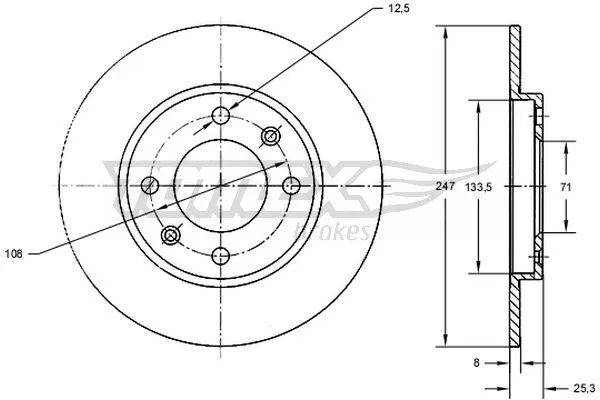 Stabdžių diskas TOMEX Brakes TX 71-53
