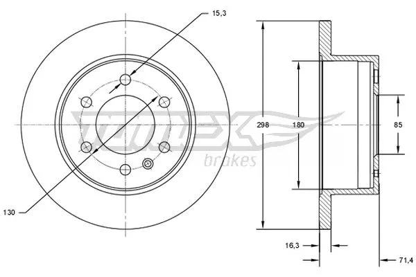 Stabdžių diskas TOMEX Brakes TX 71-60
