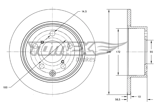 Stabdžių diskas TOMEX Brakes TX 71-67