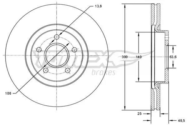 Stabdžių diskas TOMEX Brakes TX 71-77