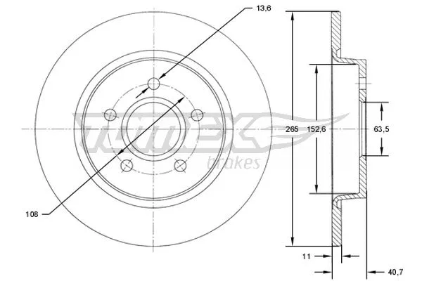 Stabdžių diskas TOMEX Brakes TX 71-94