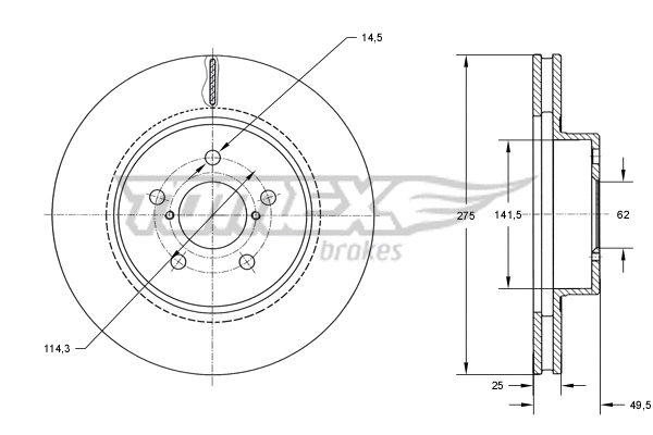 Stabdžių diskas TOMEX Brakes TX 71-95