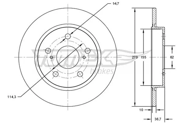 Stabdžių diskas TOMEX Brakes TX 72-00