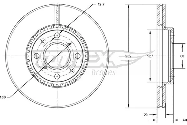Stabdžių diskas TOMEX Brakes TX 72-14