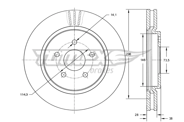 Stabdžių diskas TOMEX Brakes TX 72-16
