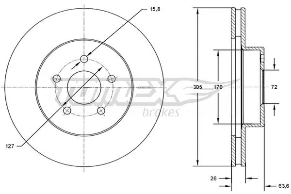 Stabdžių diskas TOMEX Brakes TX 72-23