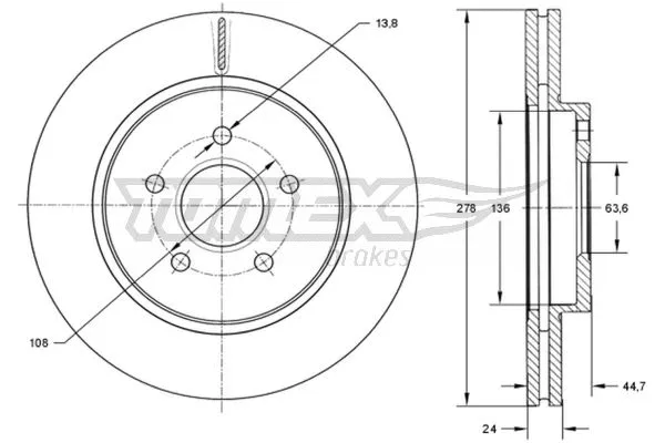 Stabdžių diskas TOMEX Brakes TX 72-27