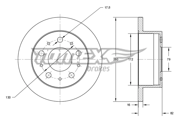 Stabdžių diskas TOMEX Brakes TX 72-35