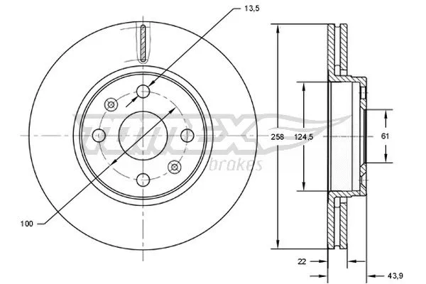 Stabdžių diskas TOMEX Brakes TX 72-52