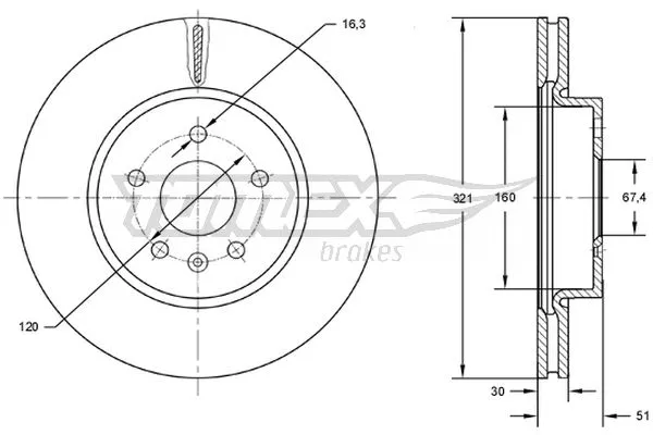 Stabdžių diskas TOMEX Brakes TX 72-55