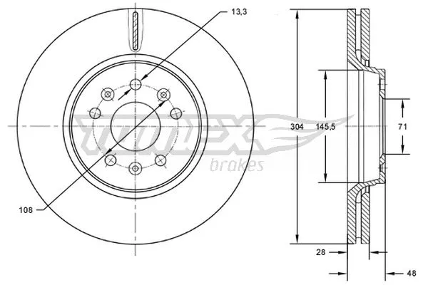 Stabdžių diskas TOMEX Brakes TX 72-63