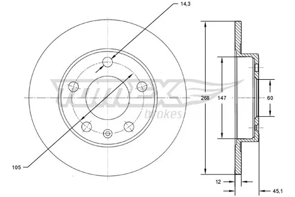 Stabdžių diskas TOMEX Brakes TX 72-65