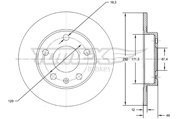 Stabdžių diskas TOMEX Brakes TX 72-70