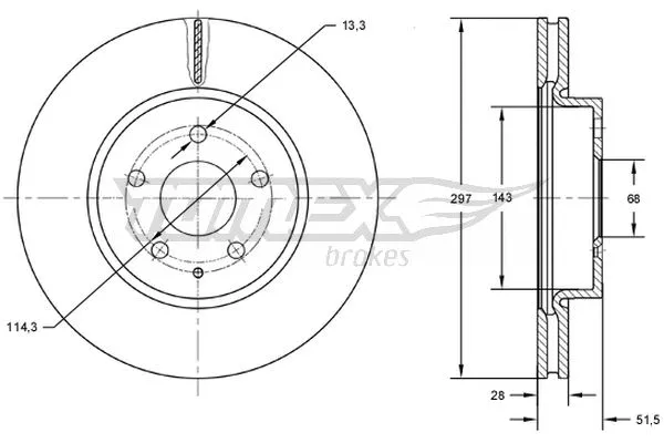 Stabdžių diskas TOMEX Brakes TX 72-77
