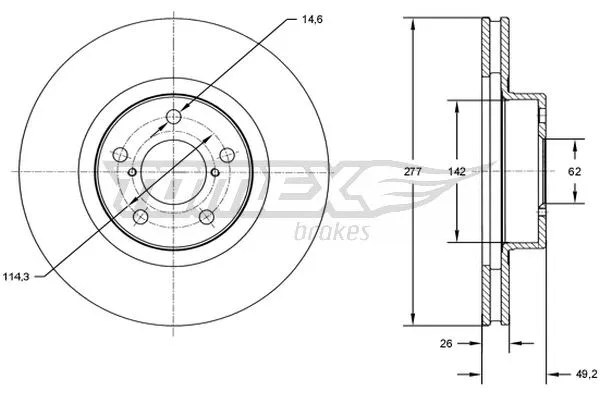 Stabdžių diskas TOMEX Brakes TX 72-83