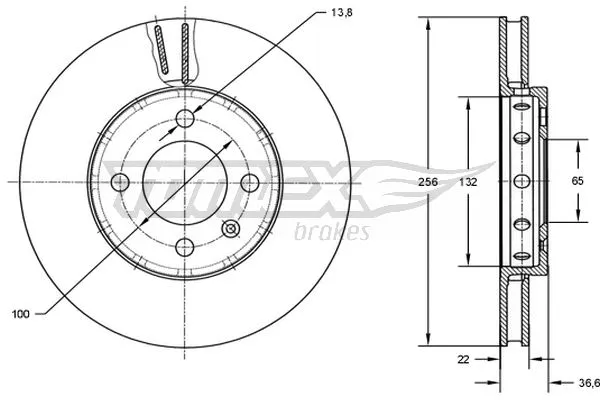 Stabdžių diskas TOMEX Brakes TX 72-87