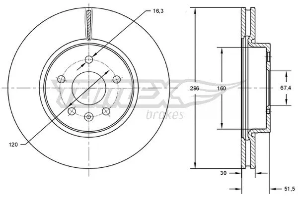 Stabdžių diskas TOMEX Brakes TX 72-88